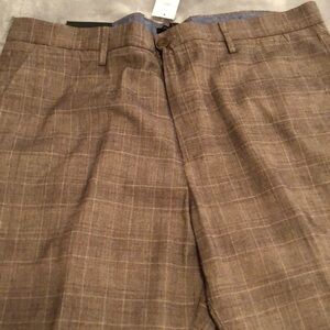 NWT Banana Republic brown plaid men’s slacks 38x32